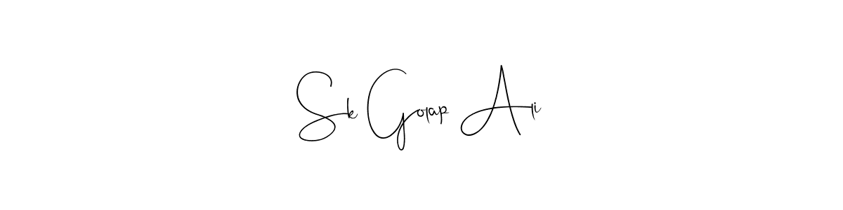 if you are searching for the best signature style for your name Sk Golap Ali. so please give up your signature search. here we have designed multiple signature styles  using Andilay-7BmLP. Sk Golap Ali signature style 4 images and pictures png
