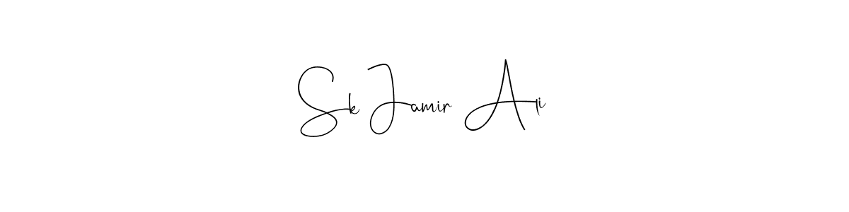 Andilay-7BmLP is a professional signature style that is perfect for those who want to add a touch of class to their signature. It is also a great choice for those who want to make their signature more unique. Get Sk Jamir Ali name to fancy signature for free. Sk Jamir Ali signature style 4 images and pictures png