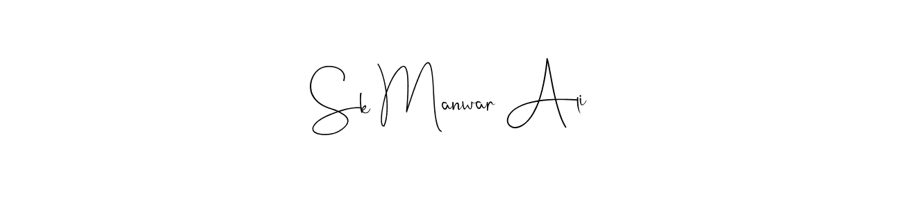 You should practise on your own different ways (Andilay-7BmLP) to write your name (Sk Manwar Ali) in signature. don't let someone else do it for you. Sk Manwar Ali signature style 4 images and pictures png