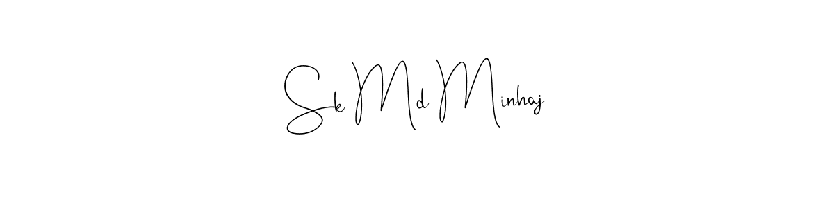 How to make Sk Md Minhaj name signature. Use Andilay-7BmLP style for creating short signs online. This is the latest handwritten sign. Sk Md Minhaj signature style 4 images and pictures png