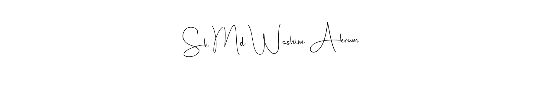Use a signature maker to create a handwritten signature online. With this signature software, you can design (Andilay-7BmLP) your own signature for name Sk Md Washim Akram. Sk Md Washim Akram signature style 4 images and pictures png