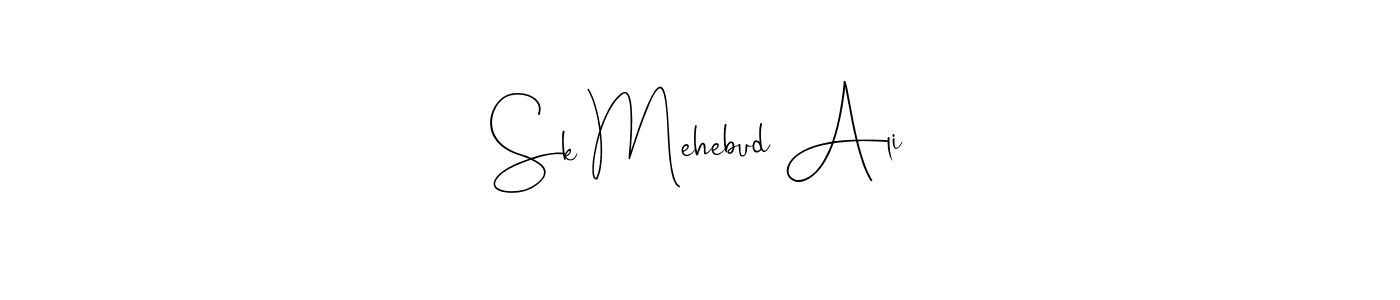 You should practise on your own different ways (Andilay-7BmLP) to write your name (Sk Mehebud Ali) in signature. don't let someone else do it for you. Sk Mehebud Ali signature style 4 images and pictures png