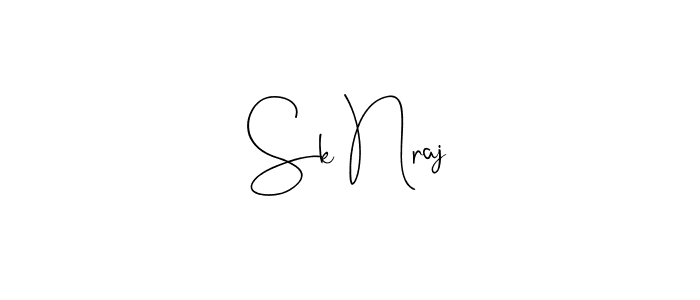 How to make Sk Nraj name signature. Use Andilay-7BmLP style for creating short signs online. This is the latest handwritten sign. Sk Nraj signature style 4 images and pictures png