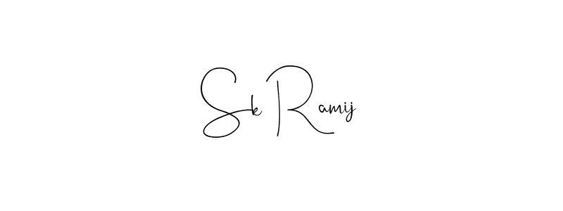 Also we have Sk Ramij name is the best signature style. Create professional handwritten signature collection using Andilay-7BmLP autograph style. Sk Ramij signature style 4 images and pictures png