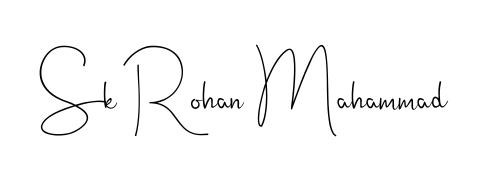 Transform the name Sk Rohan Mahammad into a signature masterpiece using Andilay-7BmLP font. Ideal for photographers, artists, and creators looking for watermarks. Sk Rohan Mahammad signature style 4 images and pictures png