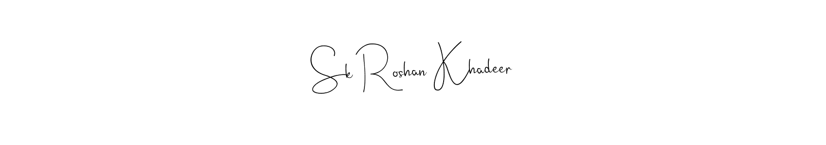 if you are searching for the best signature style for your name Sk Roshan Khadeer. so please give up your signature search. here we have designed multiple signature styles  using Andilay-7BmLP. Sk Roshan Khadeer signature style 4 images and pictures png