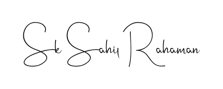 Designed for modern professionals: Sk Sahil Rahaman name signature crafted with Andilay-7BmLP script. Ready for digital PDF workflows. Sk Sahil Rahaman signature style 4 images and pictures png