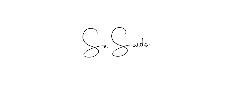 How to make Sk Saida signature? Andilay-7BmLP is a professional autograph style. Create handwritten signature for Sk Saida name. Sk Saida signature style 4 images and pictures png