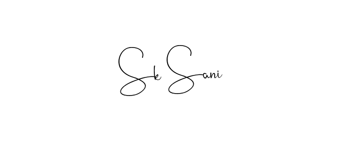 How to make Sk Sani name signature. Use Andilay-7BmLP style for creating short signs online. This is the latest handwritten sign. Sk Sani signature style 4 images and pictures png
