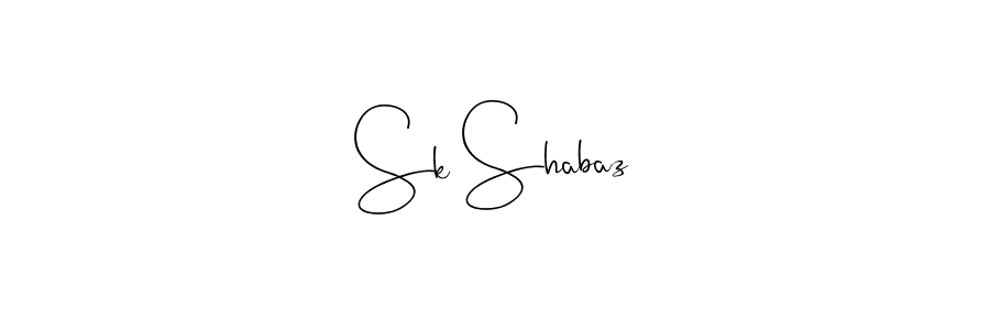 How to make Sk Shabaz name signature. Use Andilay-7BmLP style for creating short signs online. This is the latest handwritten sign. Sk Shabaz signature style 4 images and pictures png