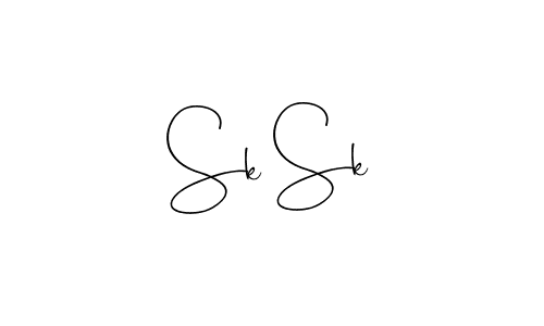 Make a beautiful signature design for name Sk Sk. With this signature (Andilay-7BmLP) style, you can create a handwritten signature for free. Sk Sk signature style 4 images and pictures png