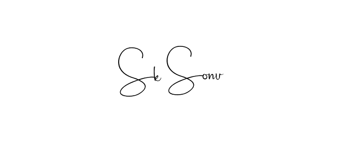 Create a beautiful signature design for name Sk Sonu. With this signature (Andilay-7BmLP) fonts, you can make a handwritten signature for free. Sk Sonu signature style 4 images and pictures png