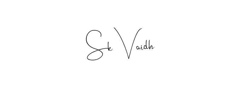 Andilay-7BmLP is a professional signature style that is perfect for those who want to add a touch of class to their signature. It is also a great choice for those who want to make their signature more unique. Get Sk Vaidh name to fancy signature for free. Sk Vaidh signature style 4 images and pictures png