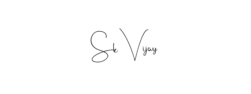 How to make Sk Vijay name signature. Use Andilay-7BmLP style for creating short signs online. This is the latest handwritten sign. Sk Vijay signature style 4 images and pictures png