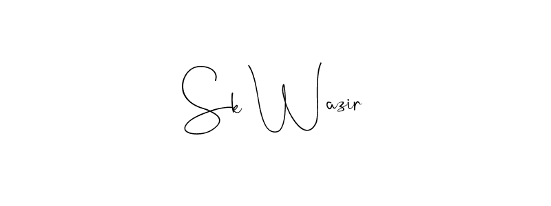 Create a beautiful signature design for name Sk Wazir. With this signature (Andilay-7BmLP) fonts, you can make a handwritten signature for free. Sk Wazir signature style 4 images and pictures png