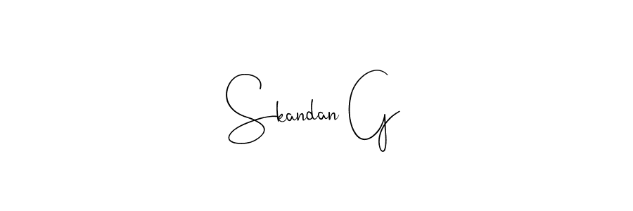 Create a beautiful signature design for name Skandan G. With this signature (Andilay-7BmLP) fonts, you can make a handwritten signature for free. Skandan G signature style 4 images and pictures png