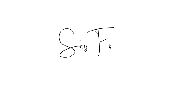 if you are searching for the best signature style for your name Sky Ff. so please give up your signature search. here we have designed multiple signature styles  using Andilay-7BmLP. Sky Ff signature style 4 images and pictures png