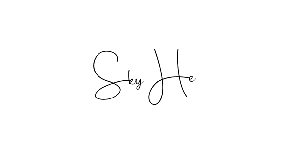 Make a beautiful signature design for name Sky He. With this signature (Andilay-7BmLP) style, you can create a handwritten signature for free. Sky He signature style 4 images and pictures png