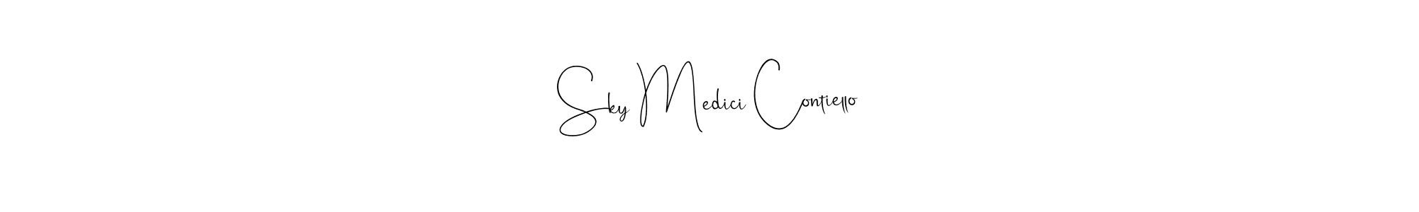 The best way (Andilay-7BmLP) to make a short signature is to pick only two or three words in your name. The name Sky Medici Contiello include a total of six letters. For converting this name. Sky Medici Contiello signature style 4 images and pictures png