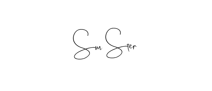 Andilay-7BmLP is a professional signature style that is perfect for those who want to add a touch of class to their signature. It is also a great choice for those who want to make their signature more unique. Get Sm Ster name to fancy signature for free. Sm Ster signature style 4 images and pictures png