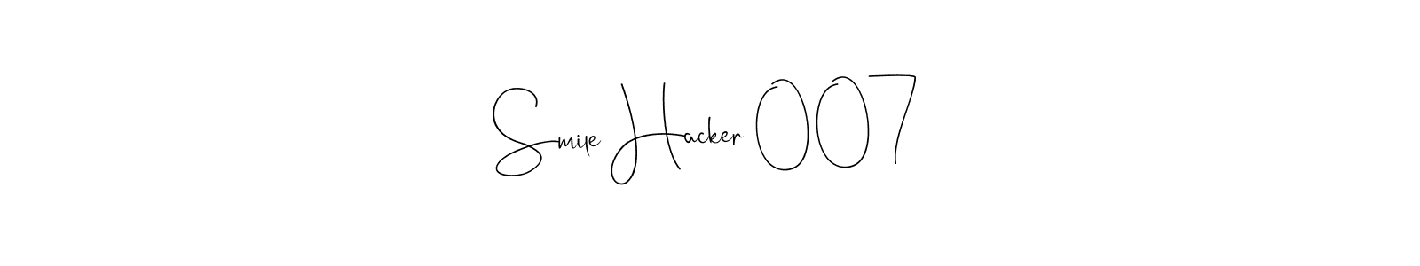 This is the best signature style for the Smile Hacker 007 name. Also you like these signature font (Andilay-7BmLP). Mix name signature. Smile Hacker 007 signature style 4 images and pictures png