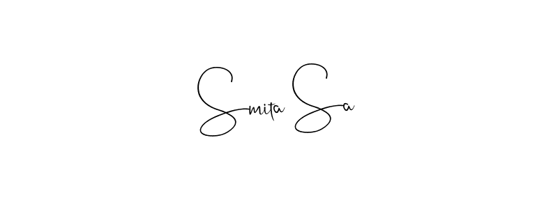 if you are searching for the best signature style for your name Smita Sa. so please give up your signature search. here we have designed multiple signature styles  using Andilay-7BmLP. Smita Sa signature style 4 images and pictures png