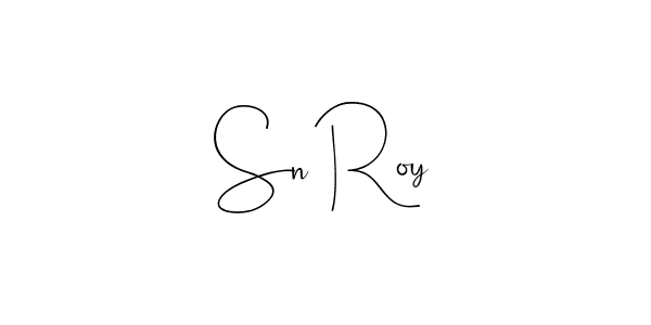 How to make Sn Roy name signature. Use Andilay-7BmLP style for creating short signs online. This is the latest handwritten sign. Sn Roy signature style 4 images and pictures png