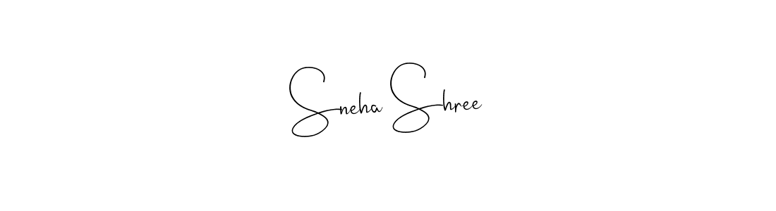 How to make Sneha Shree name signature. Use Andilay-7BmLP style for creating short signs online. This is the latest handwritten sign. Sneha Shree signature style 4 images and pictures png
