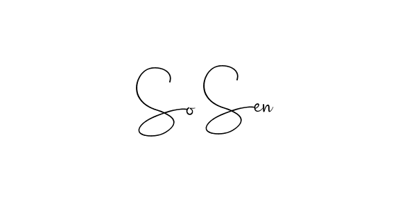 Also You can easily find your signature by using the search form. We will create So Sen name handwritten signature images for you free of cost using Andilay-7BmLP sign style. So Sen signature style 4 images and pictures png