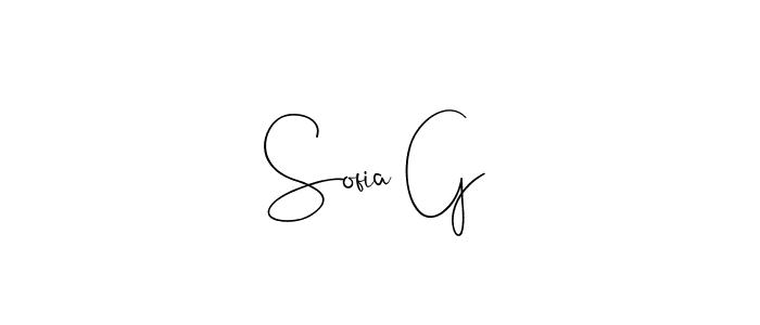 Make a short Sofia G signature style. Manage your documents anywhere anytime using Andilay-7BmLP. Create and add eSignatures, submit forms, share and send files easily. Sofia G signature style 4 images and pictures png