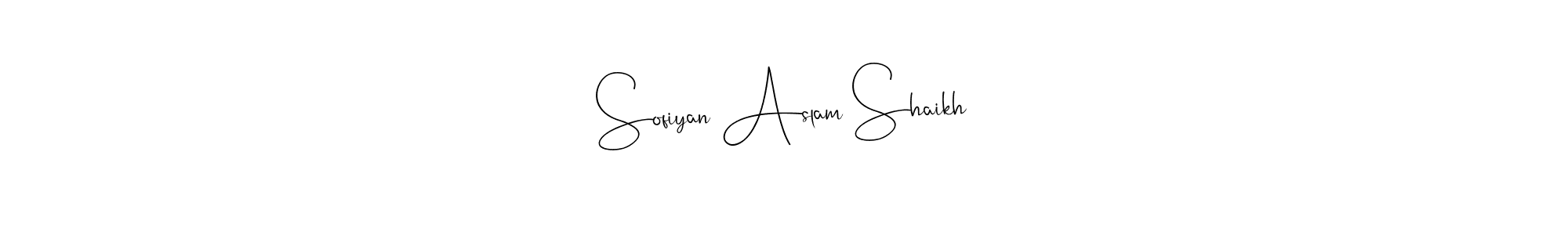 This is the best signature style for the Sofiyan Aslam Shaikh name. Also you like these signature font (Andilay-7BmLP). Mix name signature. Sofiyan Aslam Shaikh signature style 4 images and pictures png