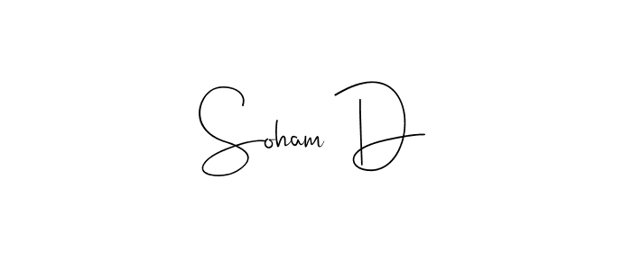 Also You can easily find your signature by using the search form. We will create Soham D name handwritten signature images for you free of cost using Andilay-7BmLP sign style. Soham D signature style 4 images and pictures png