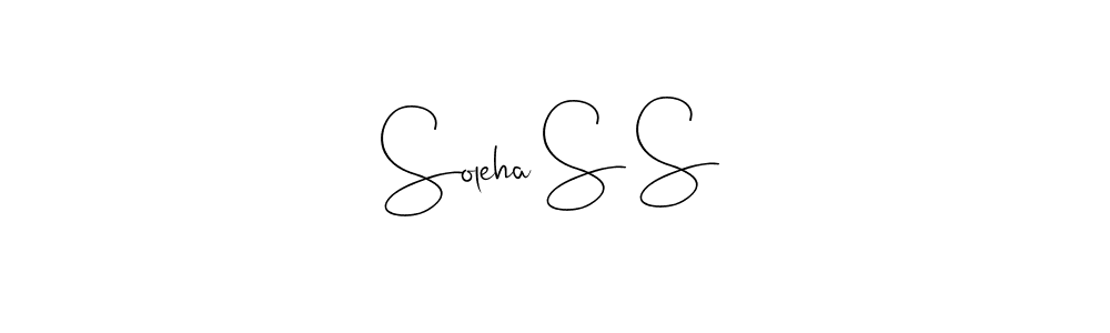 The best way (Andilay-7BmLP) to make a short signature is to pick only two or three words in your name. The name Soleha S S include a total of six letters. For converting this name. Soleha S S signature style 4 images and pictures png