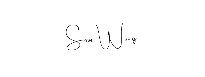 The best way (Andilay-7BmLP) to make a short signature is to pick only two or three words in your name. The name Som Wang include a total of six letters. For converting this name. Som Wang signature style 4 images and pictures png