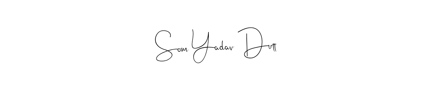 This is the best signature style for the Som Yadav Dutt name. Also you like these signature font (Andilay-7BmLP). Mix name signature. Som Yadav Dutt signature style 4 images and pictures png