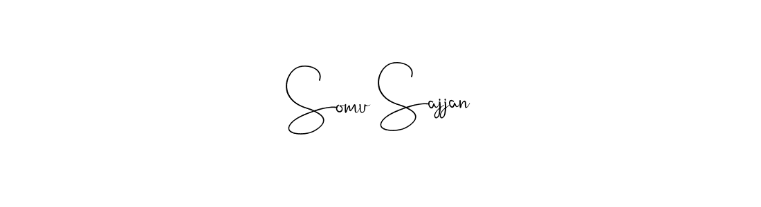 Create a beautiful signature design for name Somu Sajjan. With this signature (Andilay-7BmLP) fonts, you can make a handwritten signature for free. Somu Sajjan signature style 4 images and pictures png