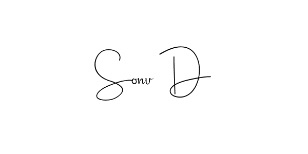 Design your own signature with our free online signature maker. With this signature software, you can create a handwritten (Andilay-7BmLP) signature for name Sonu D. Sonu D signature style 4 images and pictures png