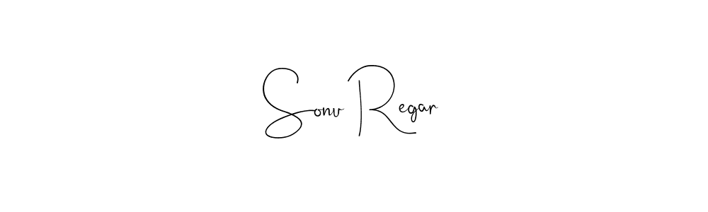 Create a beautiful signature design for name Sonu Regar. With this signature (Andilay-7BmLP) fonts, you can make a handwritten signature for free. Sonu Regar signature style 4 images and pictures png