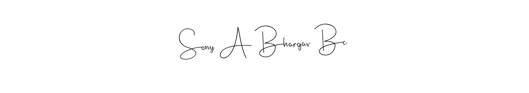 Use a signature maker to create a handwritten signature online. With this signature software, you can design (Andilay-7BmLP) your own signature for name Sony A Bhargav Bc. Sony A Bhargav Bc signature style 4 images and pictures png