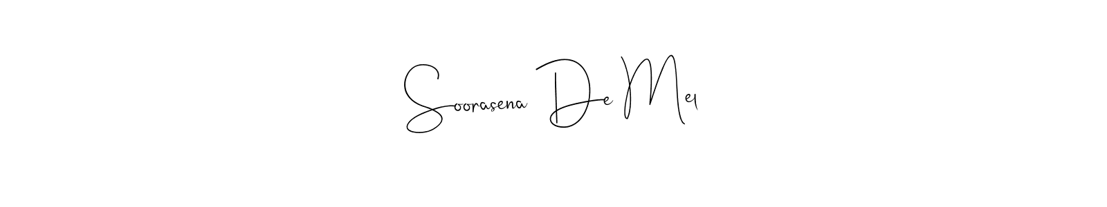 You should practise on your own different ways (Andilay-7BmLP) to write your name (Soorasena De Mel) in signature. don't let someone else do it for you. Soorasena De Mel signature style 4 images and pictures png