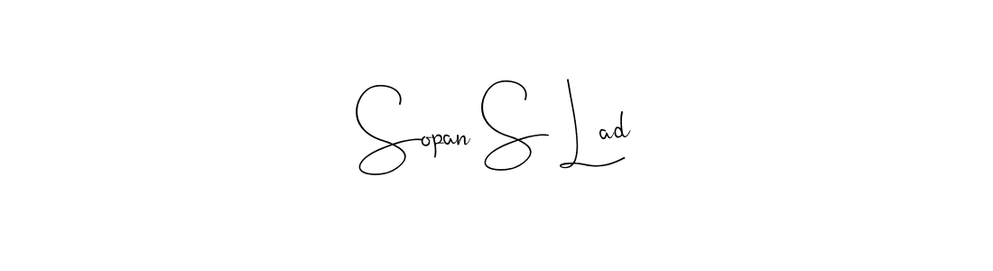 Similarly Andilay-7BmLP is the best handwritten signature design. Signature creator online .You can use it as an online autograph creator for name Sopan S Lad. Sopan S Lad signature style 4 images and pictures png