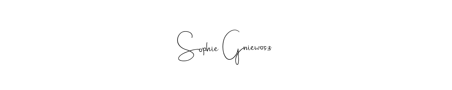 Andilay-7BmLP is a professional signature style that is perfect for those who want to add a touch of class to their signature. It is also a great choice for those who want to make their signature more unique. Get Sophie Gniewosz name to fancy signature for free. Sophie Gniewosz signature style 4 images and pictures png