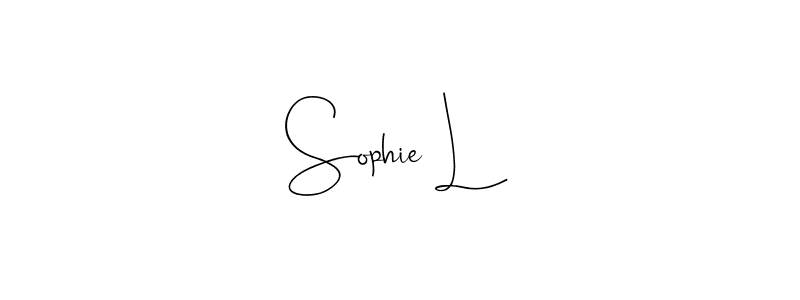How to make Sophie L name signature. Use Andilay-7BmLP style for creating short signs online. This is the latest handwritten sign. Sophie L signature style 4 images and pictures png