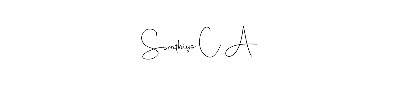 Use a signature maker to create a handwritten signature online. With this signature software, you can design (Andilay-7BmLP) your own signature for name Sorathiya C A. Sorathiya C A signature style 4 images and pictures png