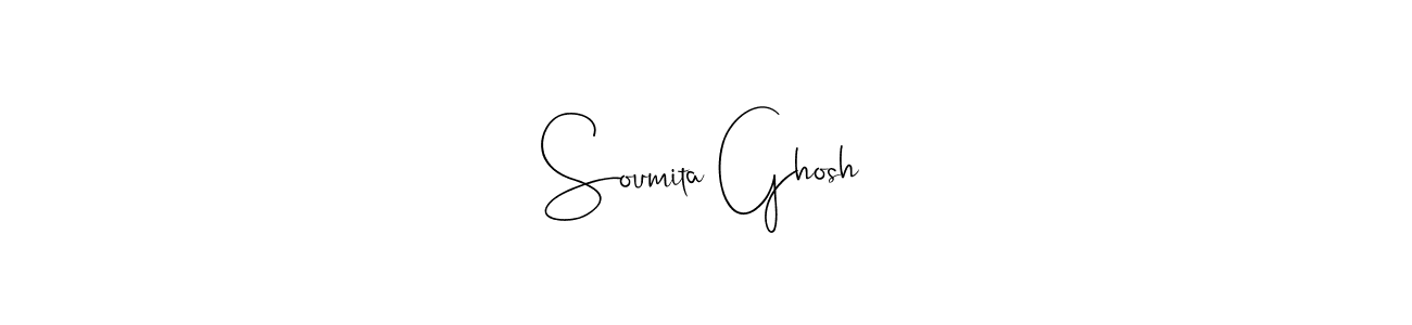 How to make Soumita Ghosh name signature. Use Andilay-7BmLP style for creating short signs online. This is the latest handwritten sign. Soumita Ghosh signature style 4 images and pictures png