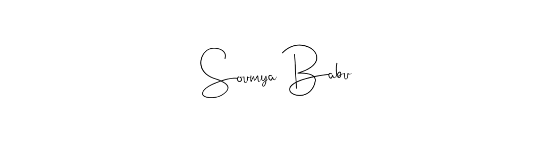 The best way (Andilay-7BmLP) to make a short signature is to pick only two or three words in your name. The name Soumya Babu include a total of six letters. For converting this name. Soumya Babu signature style 4 images and pictures png