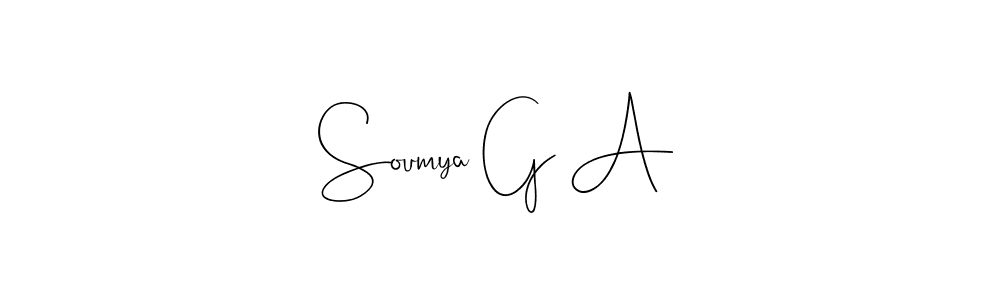 Use a signature maker to create a handwritten signature online. With this signature software, you can design (Andilay-7BmLP) your own signature for name Soumya G A. Soumya G A signature style 4 images and pictures png