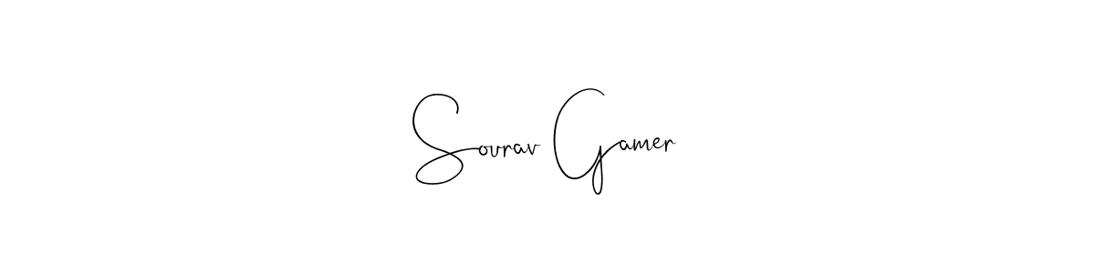 Also we have Sourav Gamer name is the best signature style. Create professional handwritten signature collection using Andilay-7BmLP autograph style. Sourav Gamer signature style 4 images and pictures png