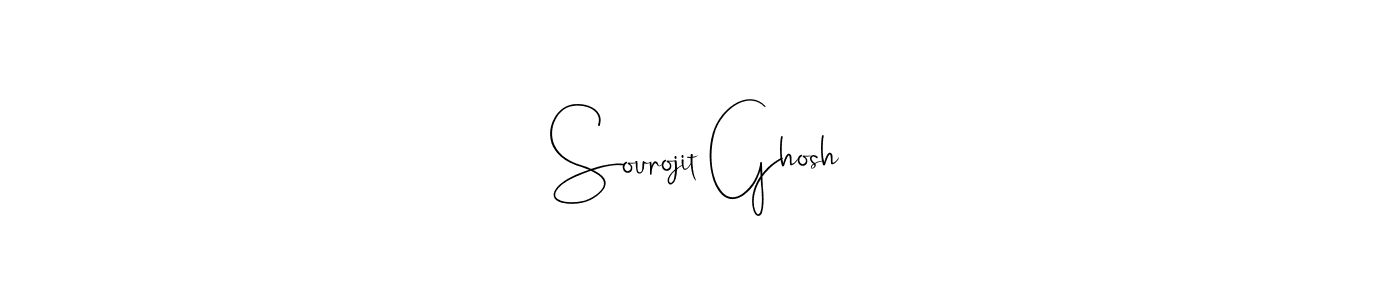 How to make Sourojit Ghosh name signature. Use Andilay-7BmLP style for creating short signs online. This is the latest handwritten sign. Sourojit Ghosh signature style 4 images and pictures png