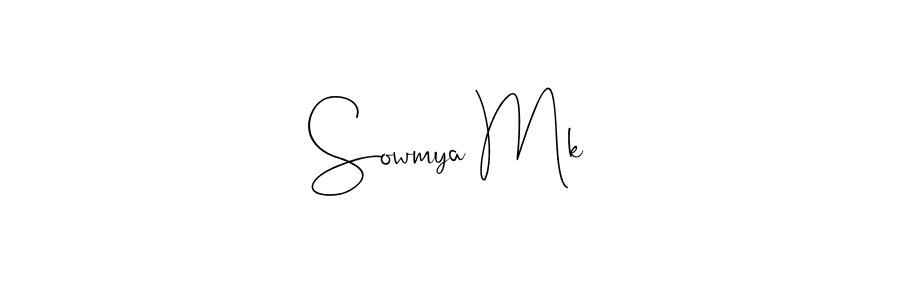 Make a beautiful signature design for name Sowmya Mk. With this signature (Andilay-7BmLP) style, you can create a handwritten signature for free. Sowmya Mk signature style 4 images and pictures png